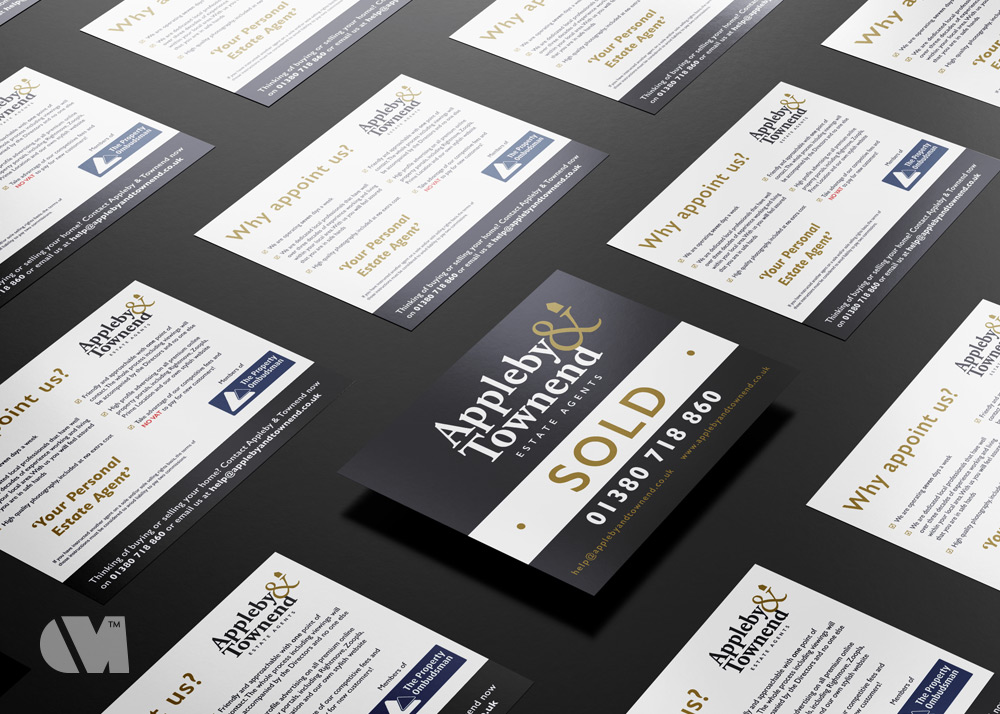 Brand identity design for Appleby & Townend Estate Agents by Osmil Brand Design, Surrey UK.